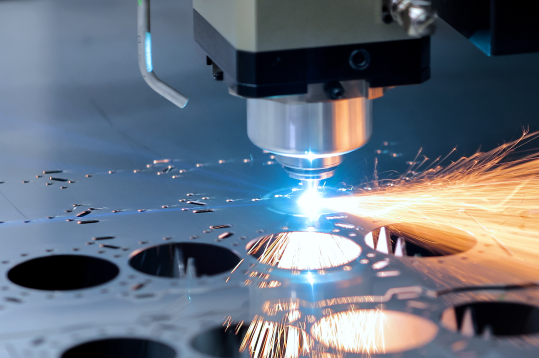 a laser cutting machine with sparks